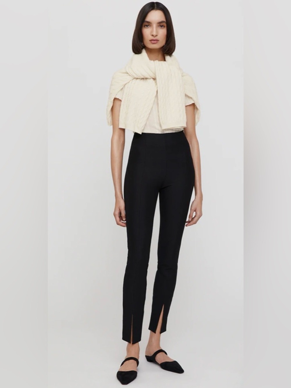 NWT Toteme black Skinny Slit Trousers. Size 40